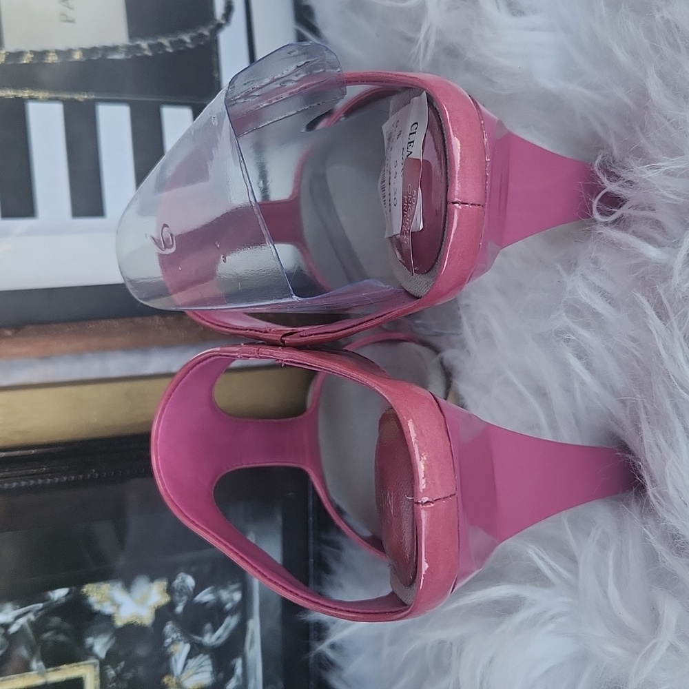 Nine West Pink Patent Leather Heel Sandal NWT - Picture 4 of 5